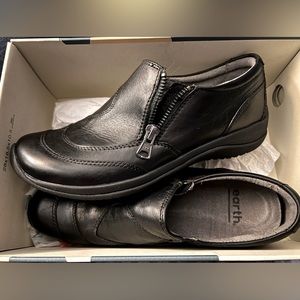 Earth Black Leather Kara Faraday walking shoes, sturdy rubber sole, Supportive